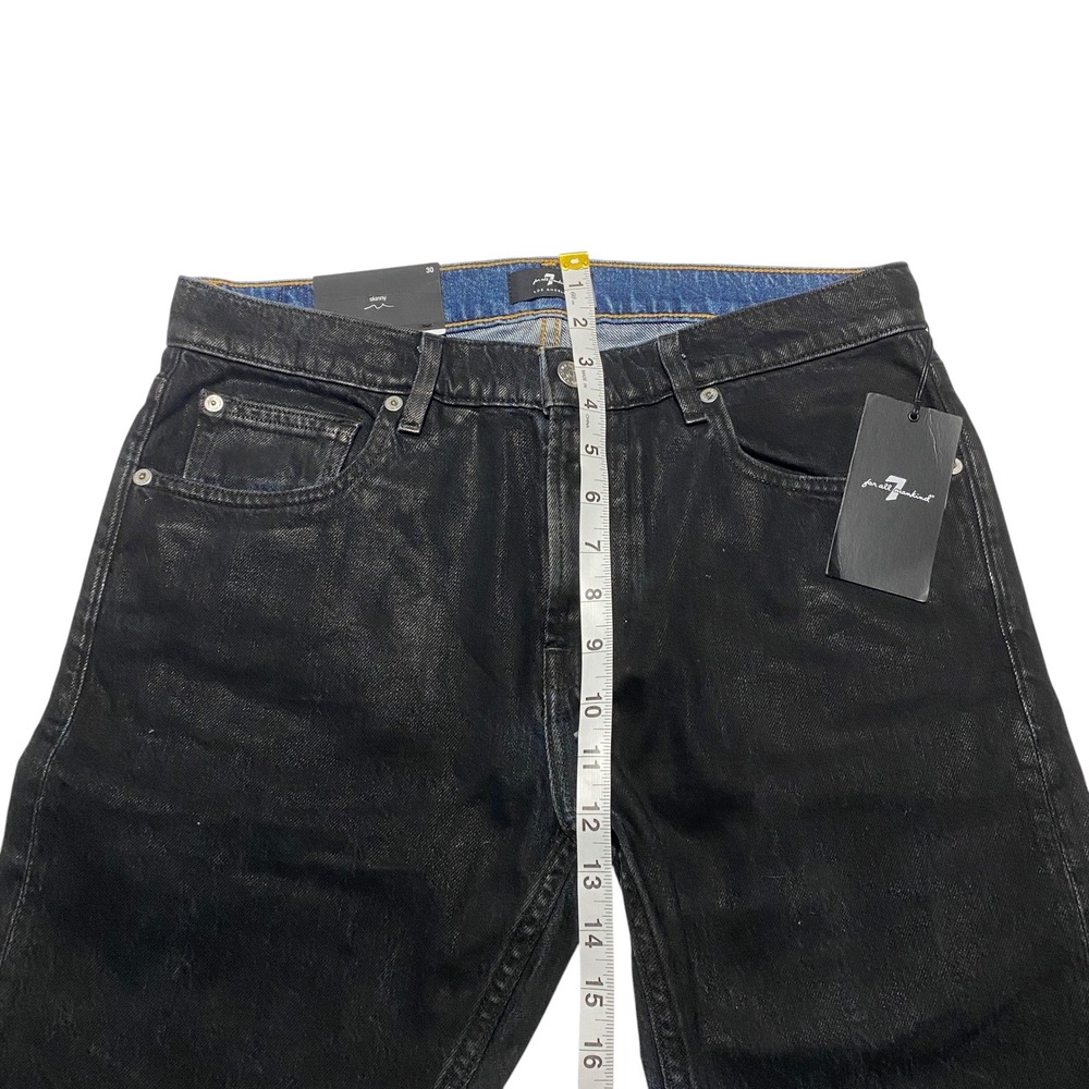 7 For All Mankind Paxtyn Skinny Jeans Mens Black Denim Size 30 NWT - Picture 7 of 10